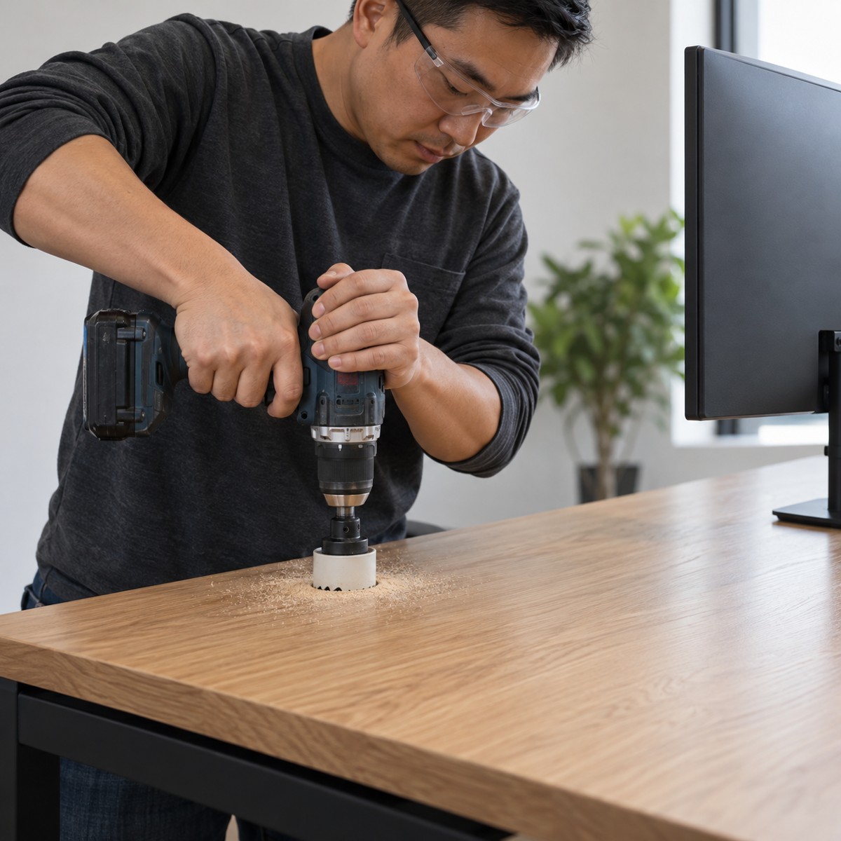 Monitor Arm Installation with Table Drilling | Singapore