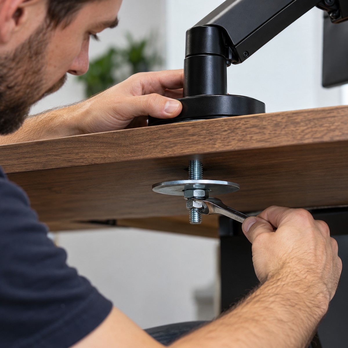 Monitor Arm Installation with Table Drilling — view 3