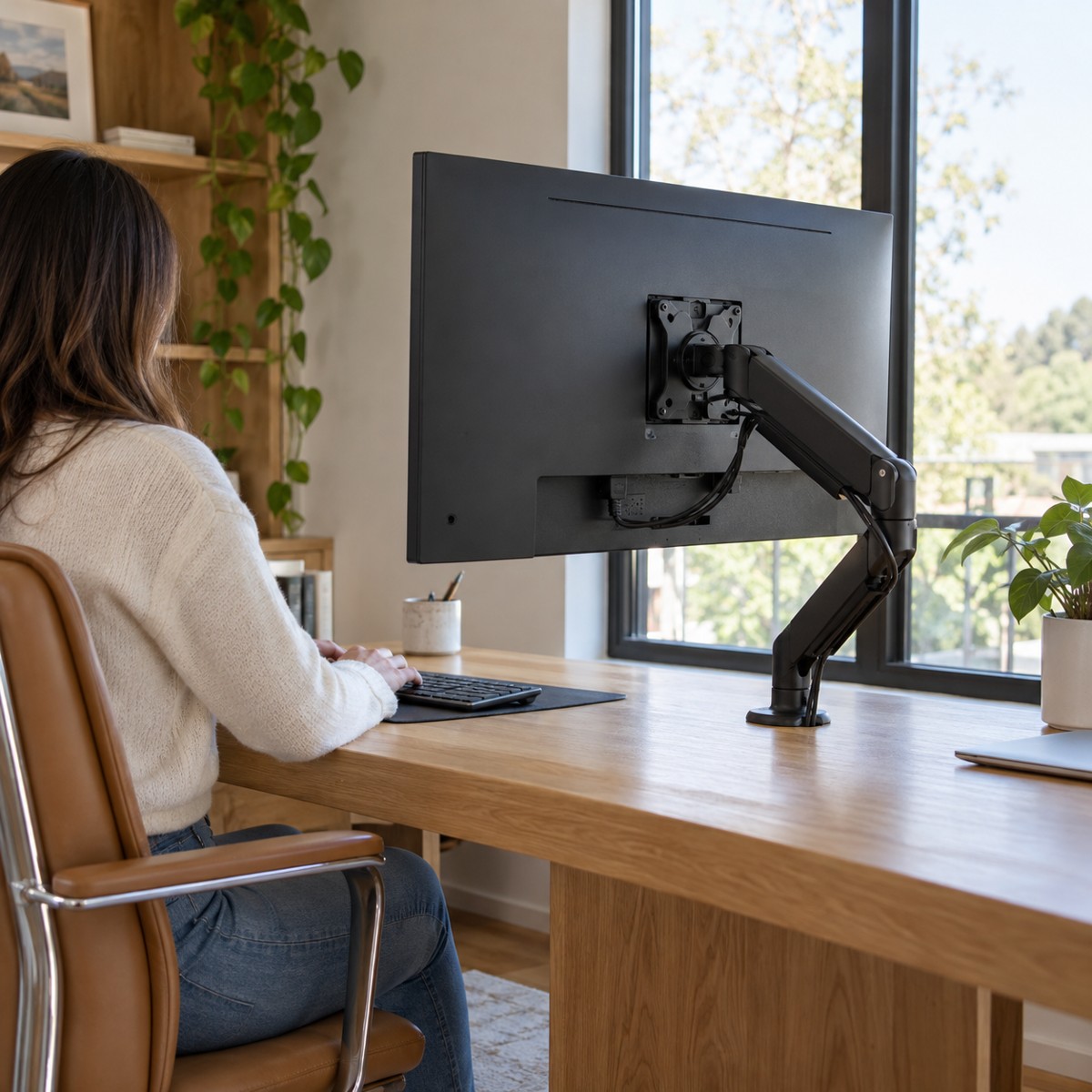 Monitor Arm Installation with Table Drilling — view 4