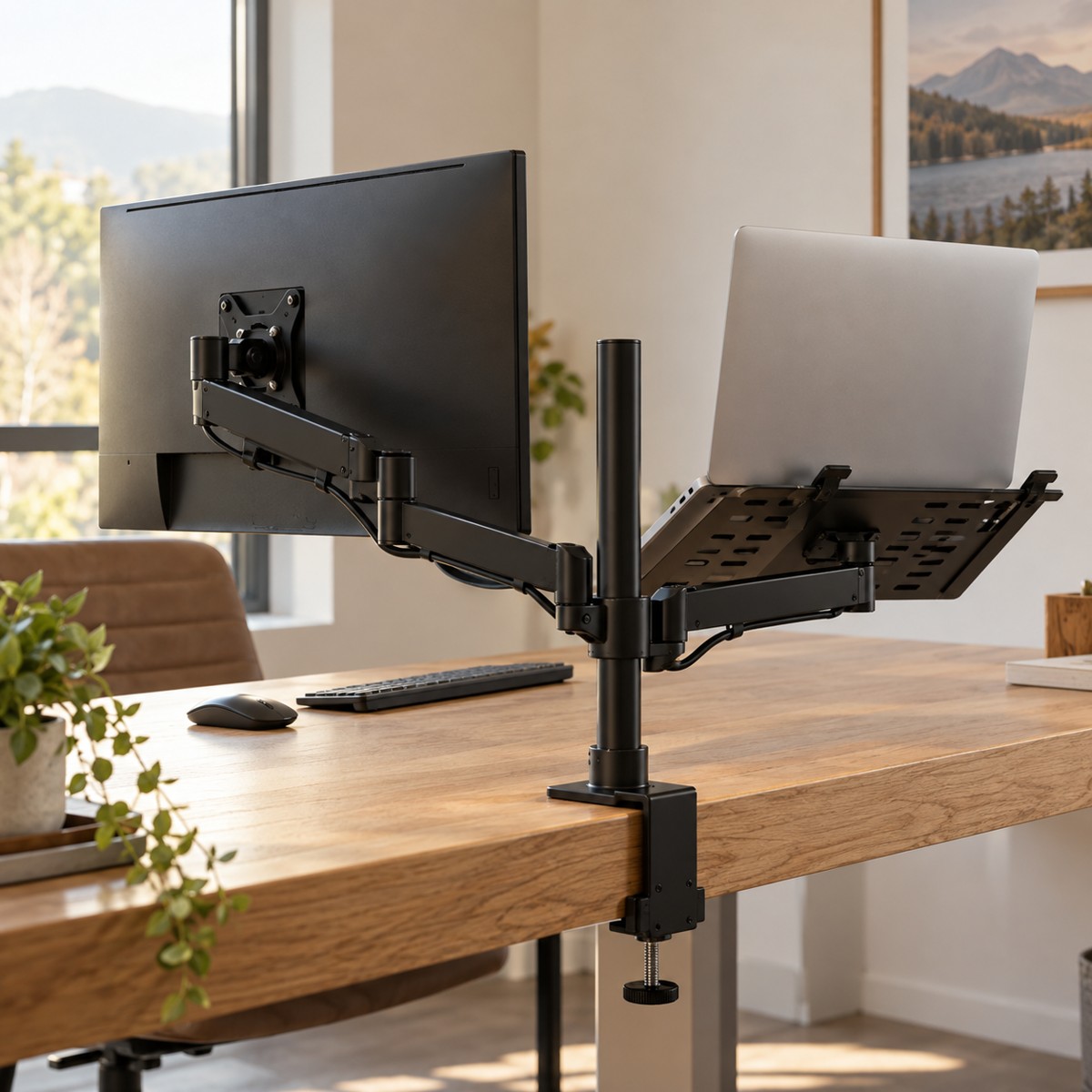 Monitor Arm with Laptop Tray — view 4